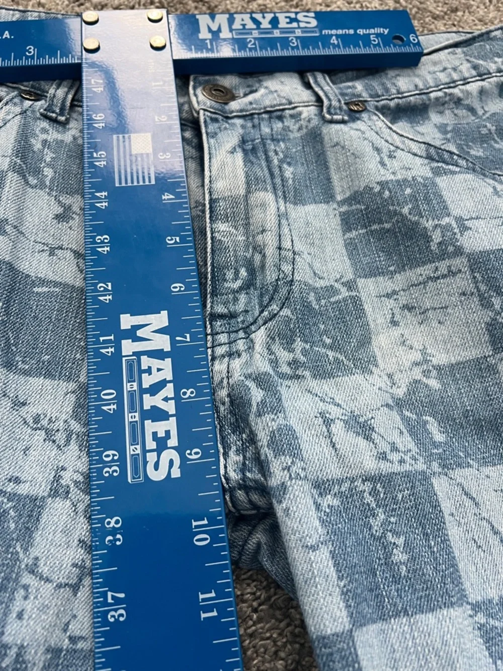 I.N.C. International Concepts Men's Slim-Straight Checkered Denim Jeans - Sz 34W - Picture 15 of 15